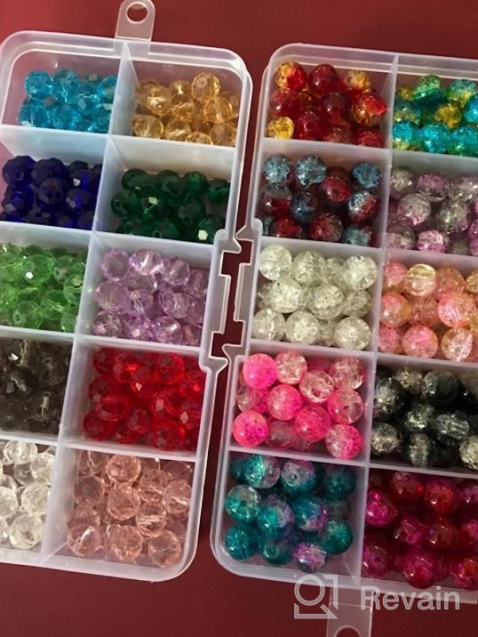 img 1 attached to 400Pcs Assorted Color 8Mm Glass Beads For Jewelry Making Bracelets - Includes 200Pcs Faceted Crystal Glass Beads And 200Pcs Crackle Lampwork Glass Round Beads - Packaged In 2 Boxes By QUEFE review by Ann Champa
