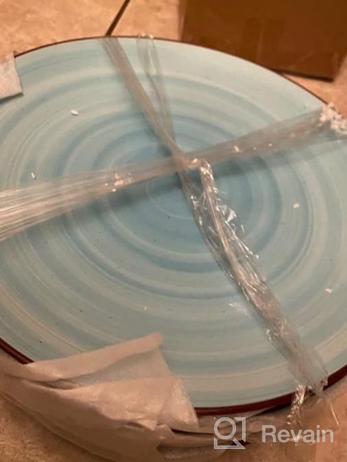 img 1 attached to Set Of 6 Large Ceramic Dinner Plates, 10 Inch Porcelain Serving Plate For Salad, Pizza, Steak And Pasta - Dishwasher And Microwave Safe Assorted Warm Colors By KitchenTour review by Jasmine Williams
