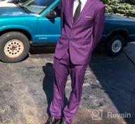 img 1 attached to Look Sharp At Your Next Event With UNINUKOO'S Slim Fit 1-Button Solid Color Tux Suit For Men review by James Weber