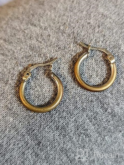 img 1 attached to GULICX Sterling Silver Small Hoop Stud Earrings: Hypoallergenic Sleeper Hoops for 👂 Women, Girls - Huggie Hinged Unisex Design with CZ Ball Piercing Jewellery for Cartilage review by Pavan Cormier