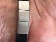 img 1 attached to Stylish MERC-MAHE Men's Leather Cuff Bracelet: Adjustable, Magnetic Clasp, Cowhide, Multi-Layer, Braided - Ideal Gift for Boys! review by Jeff Prabhu