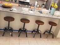 img 1 attached to Set Of 2 Industrial Farmhouse Bar Stools With Swivel - Height Adjustable 24.4-27.5Inch - Kitchen Island And Dining Stool - Great For Extra Seating With BOKKOLIK Design review by Sherry Peterson