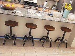 img 5 attached to Set Of 2 Industrial Farmhouse Bar Stools With Swivel - Height Adjustable 24.4-27.5Inch - Kitchen Island And Dining Stool - Great For Extra Seating With BOKKOLIK Design