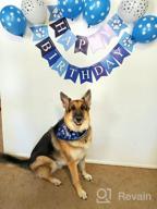 img 1 attached to Celebrate Your Pup'S Big Day With TCBOYING'S 11-Piece Dog Birthday Set – Blue Bandana, Hat, Scarf, Flags, Balloons & More! review by Mack Douglas