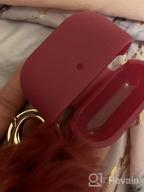 img 1 attached to AirPods 3 Case Cover 2021 Version Soft Silicone Fur Ball Keychain Girls Women Shockproof Protective Visible Front LED Wine Red review by Joe Nieves