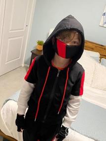 img 5 attached to Halloween Hoodies: Boys' Short Sleeve Hooded Popover Suits with Long Sleeve Zip Hoody Pullover