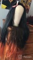 img 1 attached to Nezuko Cosplay Wig For Women - Long Black And Orange Gradient Waves (Black) review by Douglas Berry