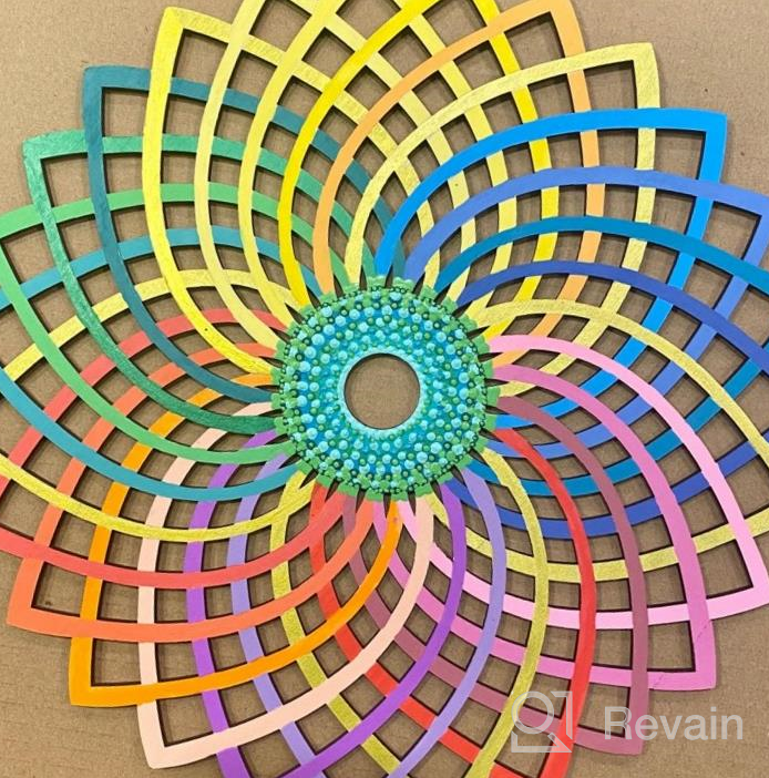 img 1 attached to Sacred Geometry Wall Art: Torus Flower Crystal Grid Board With Wooden Wall Hanging Decor - Simurg 11.5. Enhance Your Home, Office, Or Meditation Space With This Stunning Torus Flower Wall Sculpture. review by Jayshawn Webb