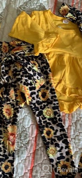 img 1 attached to Adorable Sunflower Toddler Outfit: Ruffle Sleeve Shirt And Floral Pants Set For Your Little Girl'S Fall And Winter Wardrobe review by Juan Gomez