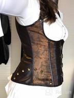 img 1 attached to TOPMELON Leather Corset Underbust Steampunk Corset Top Women Fashion Steel Boned Goth Renaissance Corset Waist Cincher review by Anthony Parker
