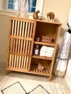 img 1 attached to Bamboo Bathroom Cabinet With Ample Storage - VIAGDO Freestanding Floor Cabinet With Doors And Side Shelves For Organized Living Spaces review by Robert Lewis