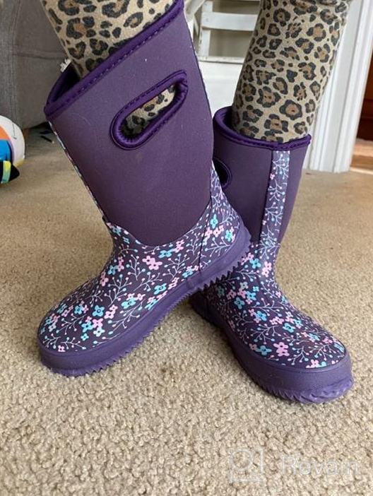 img 1 attached to 👦 ALLENSKY Kids Rain Boots: Easy-on Handles for Little Kids & Toddler Boys and Girls - Waterproof and Durable review by Josh Schweitzer