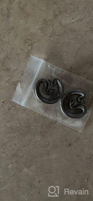 img 1 attached to 2PCS 316L Stainless Steel Ear Plug Gauges Body Piercing Jewelry - Rattlesnake Design Opening Tunnels Plugs Saddle Earrings For Women & Men'S review by Jessica Russell