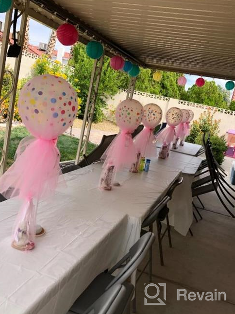 img 1 attached to 🎈 Suppromo Purple Polka Dot Balloons Kit: Stunning Tutu Tulle Balloons for Memorable Baby Showers, Girls' Birthdays, and Weddings - Decorate the Table with 12 inch Purple Tulle Balloons, 6 Pack! review by Travis Chavis