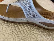 img 1 attached to Rhinestone Wedge Sandals With Arch Support: Comfortable And Stylish Flip-Flops For Women By Ecetana review by Hunter Wyn