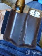 img 1 attached to Chestnut Leather EDC Sheath Pocket Organizer For 4.5" Knife, Flashlight, Pen Loop & More. review by Pascal Santos
