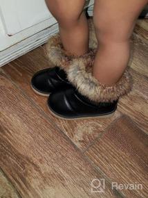 img 8 attached to Уютные и Водонепроницаемые Снежные Ботинки для Девочек - Зимние ботинки FJWYSANGU для малышей с плюшевой подкладкой и удобной плоской подошвой.