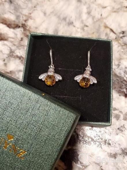 img 1 attached to 925 Sterling Silver Queen Bee Hanging Earrings With Crystal Accents For Women And Teen Girls - Adorable Bee Jewelry For Every Occasion review by Marti Kordeliski