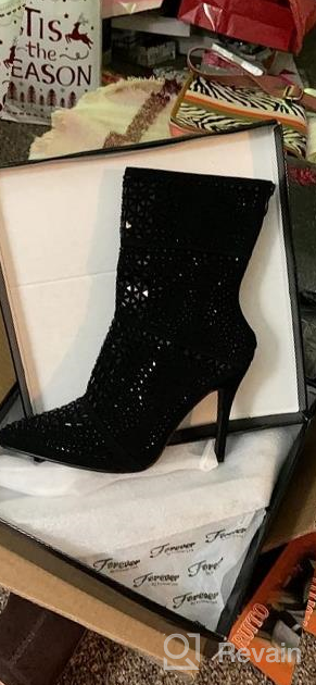 img 1 attached to Shine & Step Out In Style With Aquapillar Women'S Rhinestone Studded Stiletto Bootie! review by Becki Felix