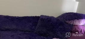 img 5 attached to Плюшевый лохматый пододеяльник из ультрамягкого хрустального бархата, роскошное пушистое постельное белье (королева, цвет морской волны) с застежкой-молнией - цельнокроеное пушистое одеяло из искусственного меха