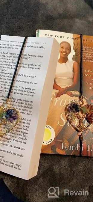 img 1 attached to 2 Pack Tree Of Life Bookmark With 7 Chakra Crystals Healing Stone Beaded Pendant - Golden Heart Shape Vintage Elastic Bookmark For Student Teacher Graduation Mothers Day Christmas Gift review by Jerry Toscano