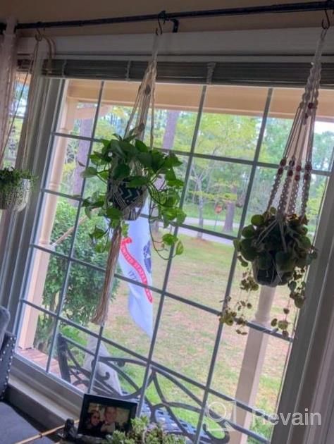 img 1 attached to TimeYard 2 Tier Macrame Plant Hanger - Handmade Double Indoor Planter Pot Holder - Modern Boho Home Decor With Ceiling Hook (1 PCS) review by Monica Alvarez