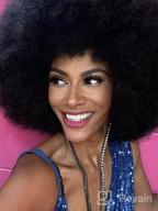 img 1 attached to Kalyss 16" Women'S Short Afro Kinky Curly Brown Wig - Soft, Natural Looking Hair For Black Women | 150% Density review by Richard Gilbert