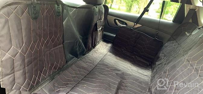 img 1 attached to Waterproof Dog Car Seat Cover With Mesh Window For Trucks, SUVs, And Cars - Non-Slip Backseat Protector To Safeguard Upholstery From Mud And Fur, Includes Dog Seat Belt - Magnelex review by Jon Brazil