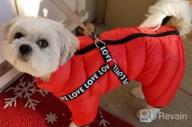 img 1 attached to Didog Winter Small Dog Coats: Waterproof, Warm & Harness Compatible For Puppy & Cat Walking Hiking - Red (Chest 13") review by Robert Lee