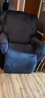 img 1 attached to Velvet Stretch Recliner Couch Covers - 4-Piece Style For Complete Recliner Chair Protection - Non-Slip, Form-Fitted, Thick & Soft - Washable Slipcover In Navy Shade - H.VERSAILTEX review by Katie Owens