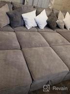 img 1 attached to Modern Bluish Grey U-Shaped Sectional Sofa With Reversible Chaise And Ottoman By HONBAY review by Santiago Serrano