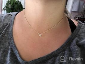 img 7 attached to MONOOC Gold Initial Heart Necklace: Dainty Kids Jewelry for Girls, 14K Gold Plated Toddler Necklace with Small Letter Heart - Delicate Baby Initial Jewelry for Little Girls and Children