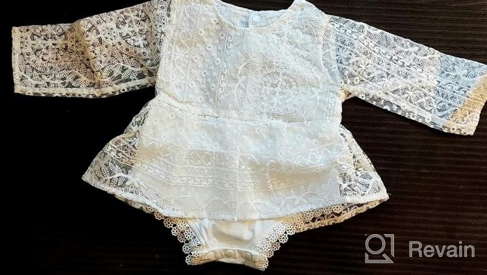 img 1 attached to Kayotuas Newborn Infant Baby Girls Butterfly Sleeve Romper Clothes Ruffle Lace Bodysuit Tutu Dress Jumpsuit Princess Outfit review by Zach Spangler