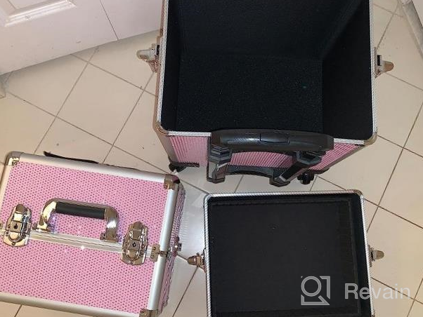 img 1 attached to Aluminum Rolling Cosmetics Case - 3 In 1 Professional Beauty Storage With Folding Trays And Large Compartments In Silver By OUDMAY review by Paul Martindale