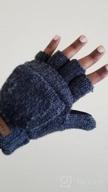 img 1 attached to ViGrace Winter Knitted Convertible Fingerless Gloves Wool Mittens Warm Mitten Glove For Women And Men review by Cheryl Griffin