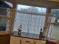 img 1 attached to Chic Geometric Tier Curtains For Kitchen And Bathroom Windows - Navy/Gray, 27" X 36", 2-Piece Set By OREMILA review by Nathan Webber