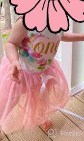 img 8 attached to Цветастый комбинезон и юбка с кружевами для девочки на ее первый день рождения, безрукавное платье-юбка для пасхального наряда - набор из 2 предметов одежды.