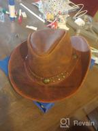 img 1 attached to Men'S Durable Leather Outback Cowboy Hat - Shapeable Western Hat For Men review by Tony Addis