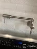 img 1 attached to Commercial Stainless Steel Pot Filler Faucet - Wall Mounted Kitchen Sink With Folding, Stretchable Arm And Dual Handles review by Kenny Stephens