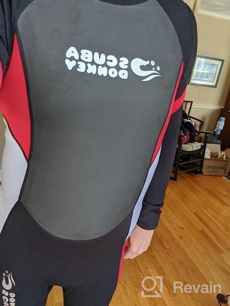 img 1 attached to 🦈 Aqua Polo Fullbody 3/2 Neoprene Wetsuit for Men with Shark Skin Chest Panel, Super Stretch Neck Cuffs, and Ankles review by Ruben Jamrock