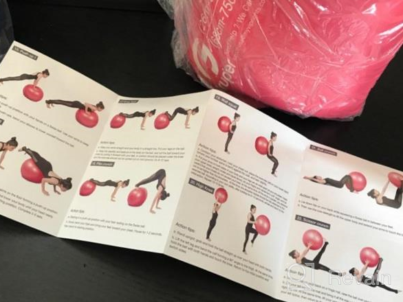 img 1 attached to Extra Thick Exercise Ball For Workout Fitness Balance - Gruper Yoga Ball In 45-75Cm - Anti Burst Yoga Chair For Home And Office With Hand Pump & Workout Guide Access Included review by Andrew Patel