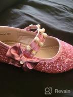 img 1 attached to PANDANINJIA Cheryl Bow Princess Flower Ballerina Flats for 👸 Toddler/Little Girls with Pearl Double Straps and Dressy Mary Jane Style review by Ryan Eastman