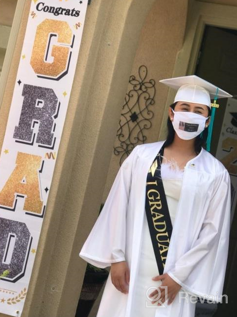 img 1 attached to Celebrate Your Graduation In Style With GraduatePro'S Unisex Class Of 2022 Graduation Sash Featuring Glittery Gold Letters - Perfect Party Gift For Seniors! review by Elizabeth Davis