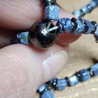 img 1 attached to 💎 Stylish Richera Square Marble Glass Beads Necklace: Multi-Colored Metal Rings & Two Strand Long Chain for Women and Girls Jewelry review by Joshua Nation