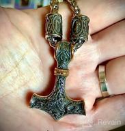 img 1 attached to Gungneer Mjolnir Thors Hammer Necklace: Stunning Norse pendant in mixed gold color, made of stainless steel - Ideal Viking jewelry for men! review by Keith Wachtel
