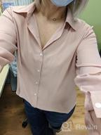 img 1 attached to Professional And Chic: OMSJ Women'S Long Sleeve Button Down Chiffon Shirts - Perfect For Office Or Casual Wear! review by Mike Kies