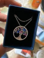 img 1 attached to 💎 Tree of Life Necklace with Birthstones - Perfect Christmas Jewelry Gift for Mom, Wife and Women - December, January, and February Gems - Blue Topaz, Garnet, Amethyst, Blue Sapphire, Emerald, and Peridot - made with Sterling Silver review by Heidi Smith