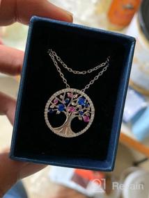 img 6 attached to 💎 Tree of Life Necklace with Birthstones - Perfect Christmas Jewelry Gift for Mom, Wife and Women - December, January, and February Gems - Blue Topaz, Garnet, Amethyst, Blue Sapphire, Emerald, and Peridot - made with Sterling Silver