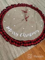 img 1 attached to Merry Christmas Party Decor: 36 Inch Red & Black Buffalo Plaid Tree Skirt By AISENO! review by Gerald Munajj
