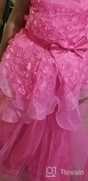 img 1 attached to Stunning NNJXD Princess Pageant Dresses for Girls - Sleeveless Embroidery Kids Prom Ball Gown review by Ryan Lindstrom